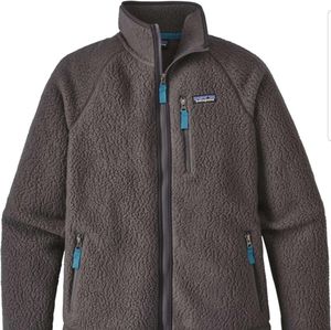 Patagonia men's gray retro pile fleece jacket sz M